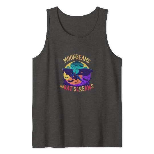 Moonbeams And Bat Screams Funny Cute Halloween Tank Tops