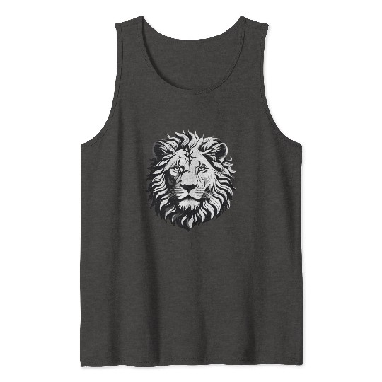 Black and white Lion Tank Tops
