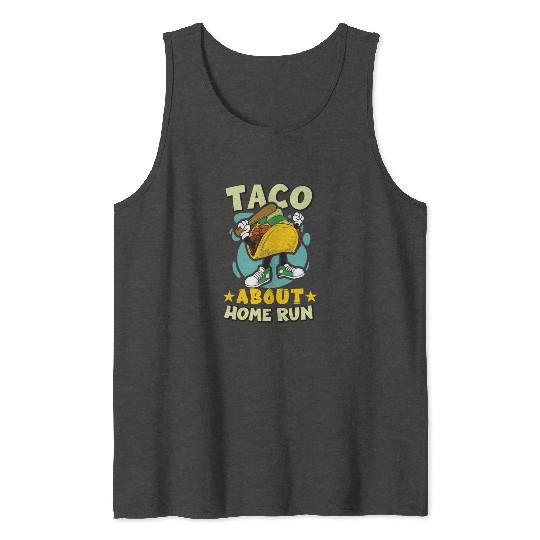 Taco Mexican Food Baseball Card Baseball Player Tank Tops