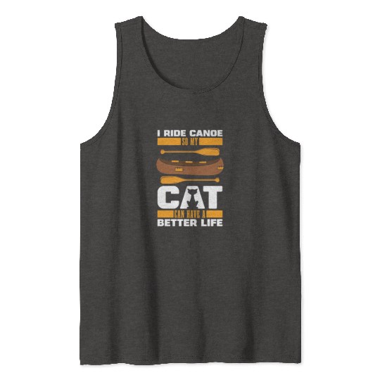 Canoe Canoeing Canoeist Cat Tank Tops