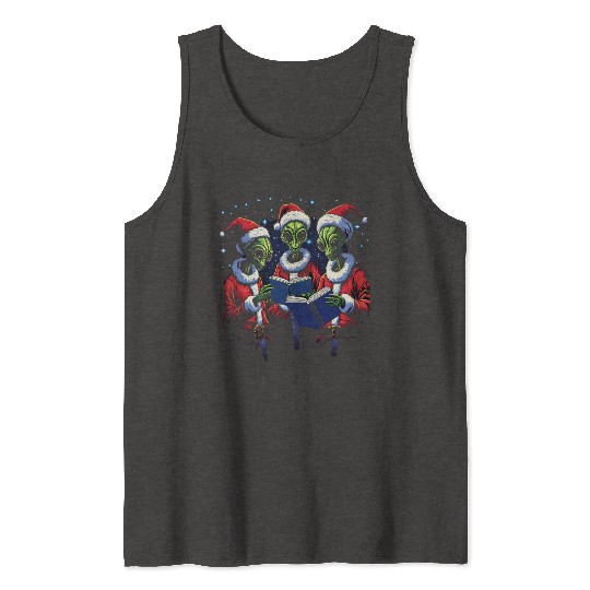 Alien Christmas Carolers Tank Tops
