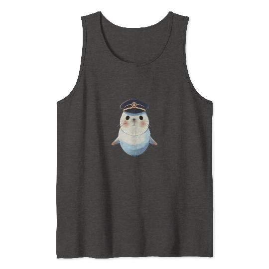 Seal Sailor Cap Boat Captain Cap Boating Seal Tank Tops