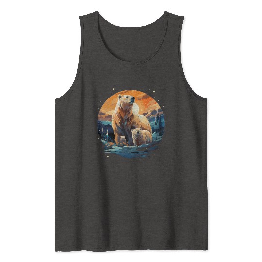 Polar Bear Family Gift Polar Bear Cub Tank Tops
