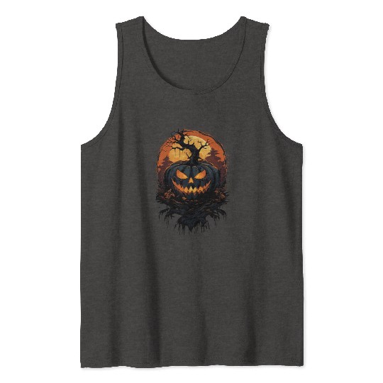 Spooky Halloween Pumpkin Tank Tops