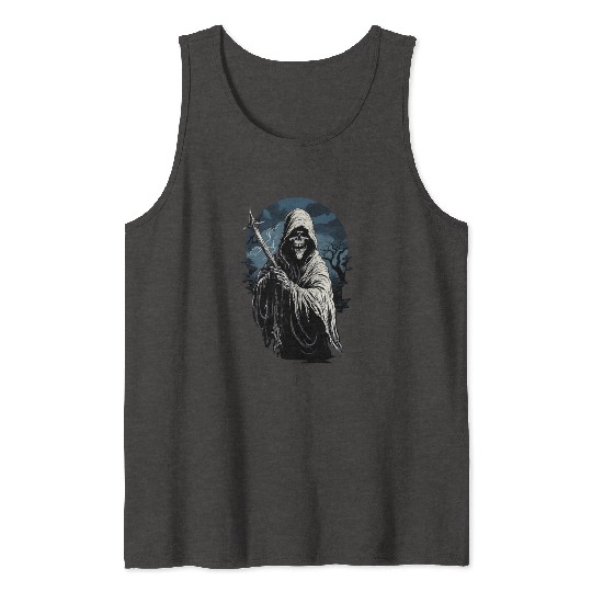 Spooky Halloween Grim Reaper Tank Tops