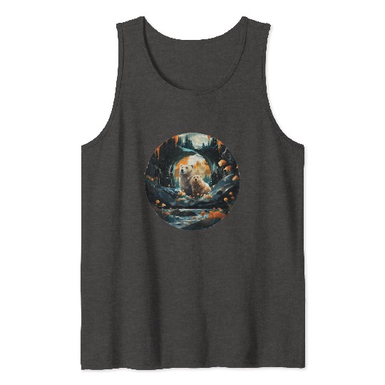 Double Exposure Polar Bear Mom and Cub Gift Tank Tops