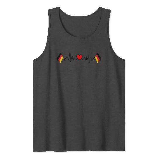 Flag germany cardio heart rate Tank Tops