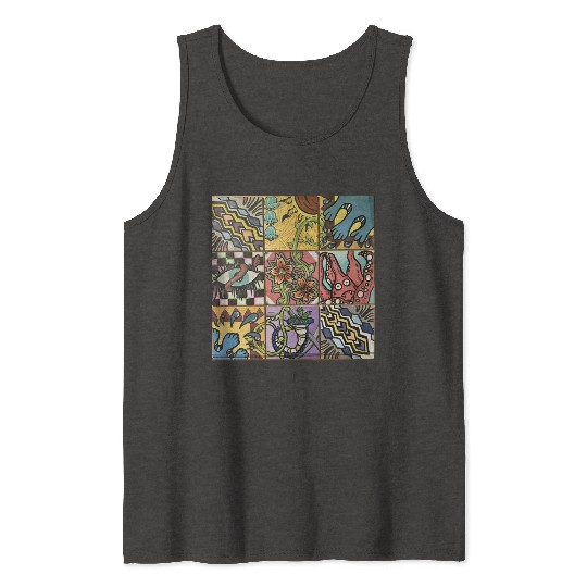 Hand painted wooden squares art by KateToxin Tank Tops