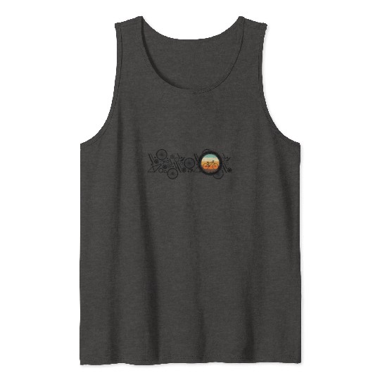 Bicycle Cycling Cyclist Bike Elements Retro Tank Tops