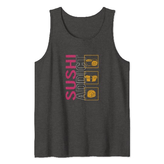 Sushi Tank Tops, Sushi Addict Cute Sushi's Design Tank Tops