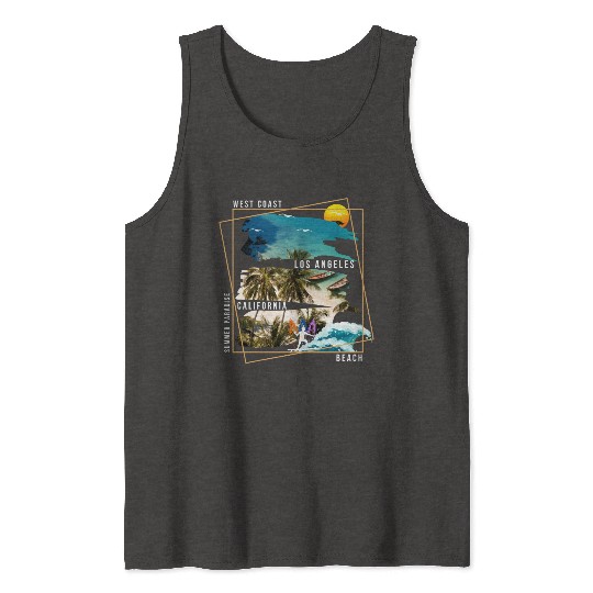 West Coast Los Angeles California Beach Tank Tops
