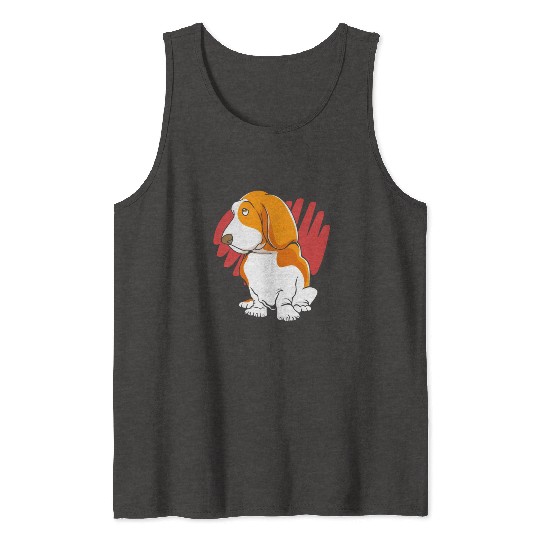 Cute Puppy Pet Dog Lover Basset Hound Tank Tops