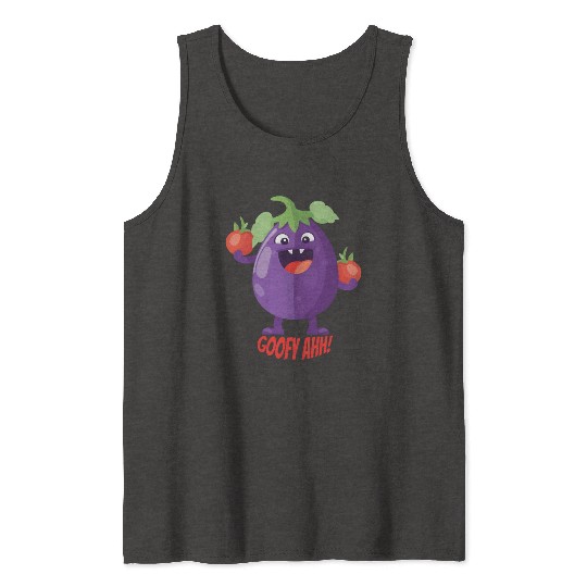 Eggplant Tomato Party Goofy Ahh Tank Tops