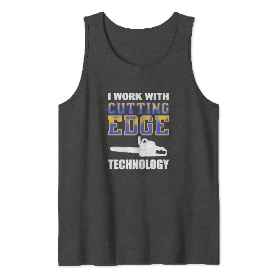 Forest Arboriculturist Lumberjack Chainsaw Logo Tank Tops