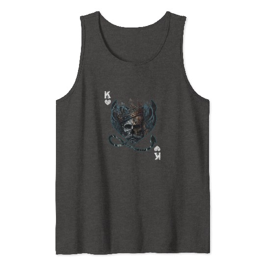 Heart King Playing Card Halloween Gothic Fan Tank Tops