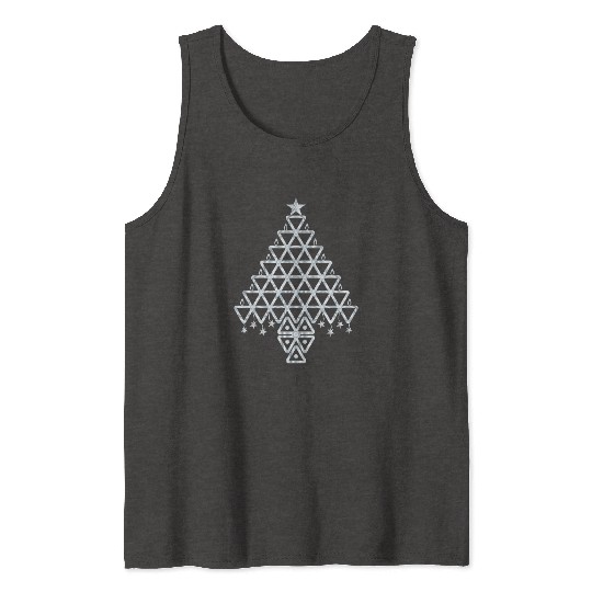 Silver Christmas Symbolic tree Tank Tops
