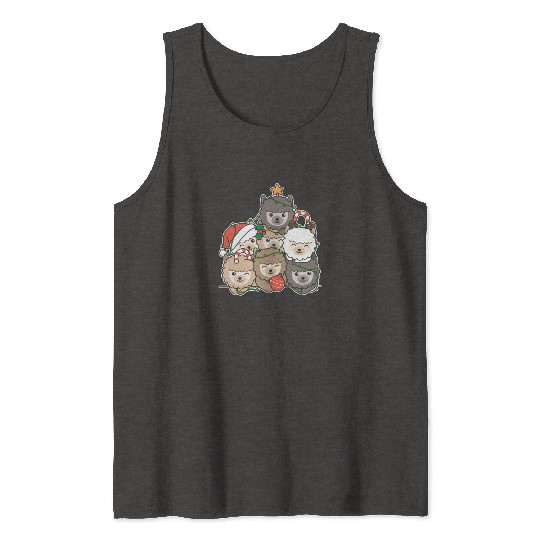 Alpaca Christmas Tree Funny Animal Christmas Tank Tops