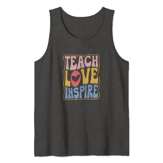 Teens Graduation I Heart My Teachers Love Inspire Tank Tops