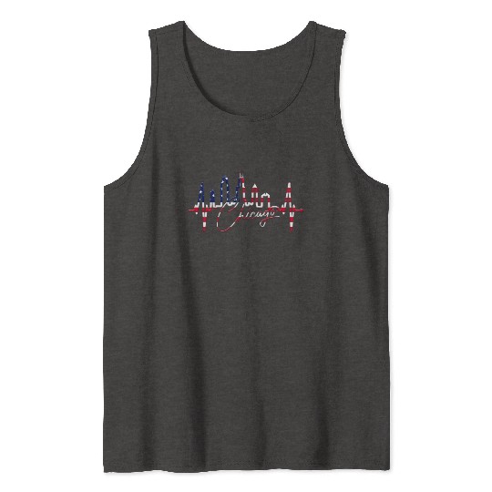 Chicago Skyline Heartbeat USA Heart I Love Chicago Tank Tops