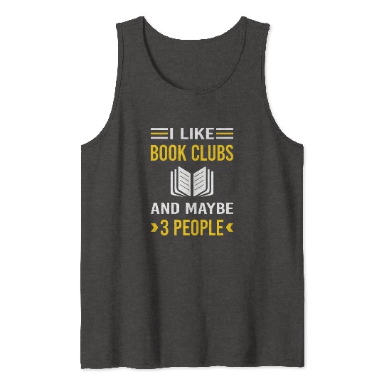 3 People Book Club Read Reader Reading Books Tank Tops
