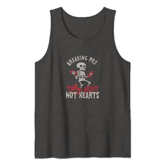 Anti Valentine´s Day Broken Heart Powerlifting Gym Tank Tops