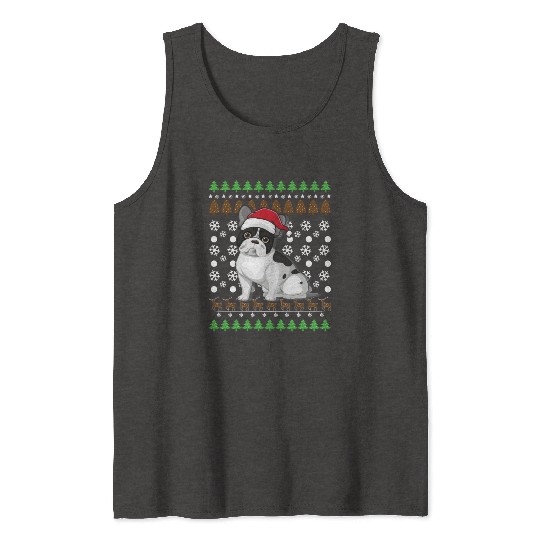 Merry Christmas, French Bulldog, Dog lovers gift Tank Tops