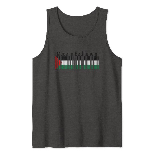 Made in Bethlehem Barcode Palestine Flag for Pales Tank Tops