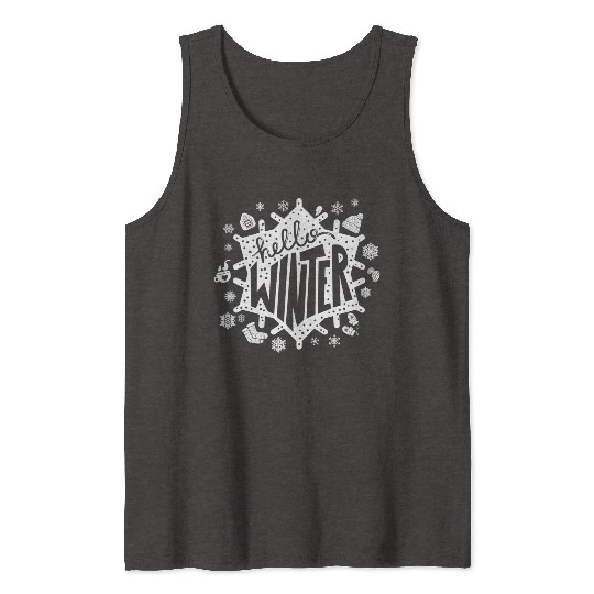Abstract Winter Snowflakes" Tank Tops