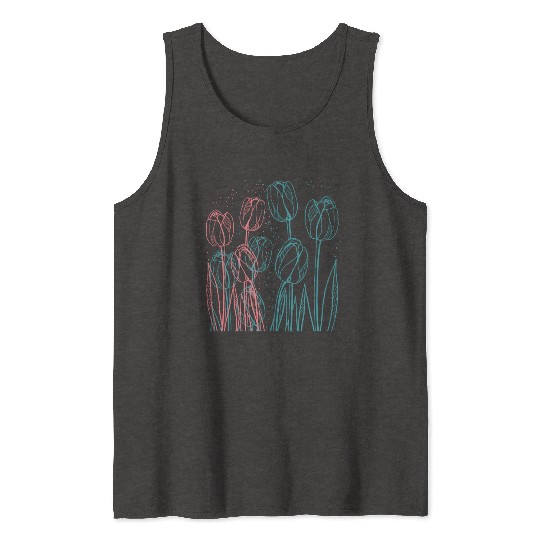 Colorful Tulips Garden Tank Tops