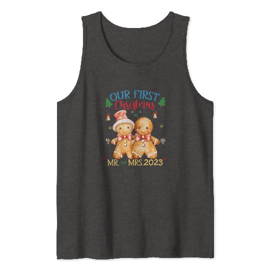 gingerbread couple first Christmas Mr. and Mrs. Tank Tops