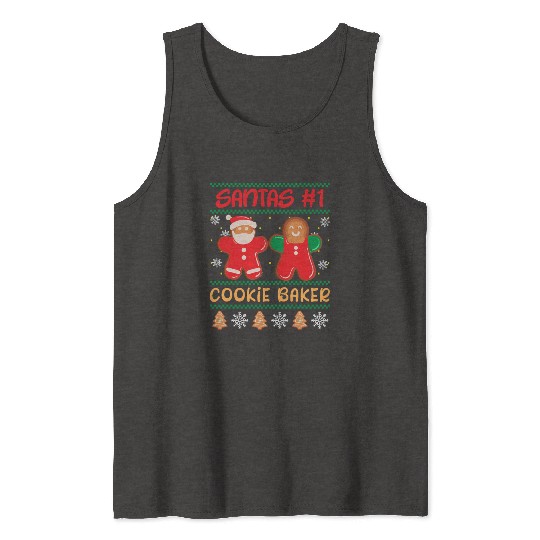 Santa's Number 1 Cookie Baker Christmas Baking Tank Tops