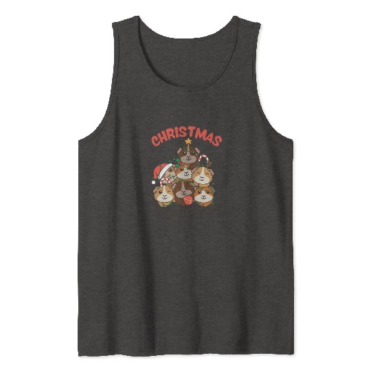 Guinea Pig Christmas Tree Christmas Squad Tank Tops