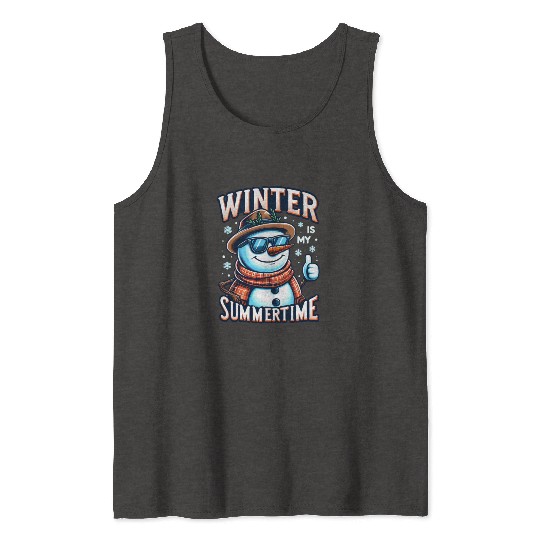 Snowman Rocking Sunglasses Tank Tops