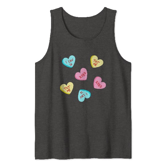 Sweet Candy Hearts Valentines Day Tank Tops