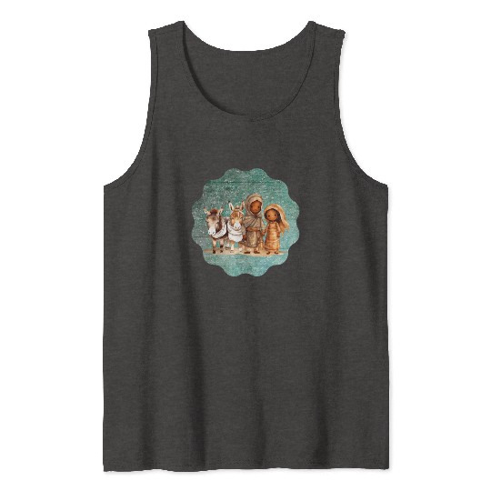 Christmas Nativity Scene Shepherds and Sheep Tank Tops