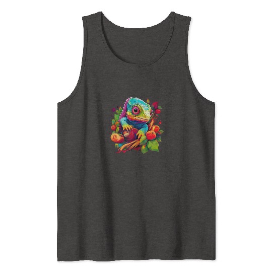 Cute Chameleon for Lizard Pet Lover Tank Tops