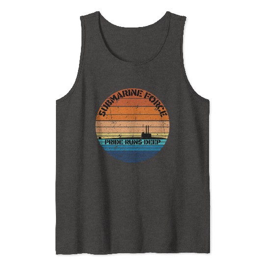 Sunset Navy Submarine Force Pride Runs Deep Tank Tops