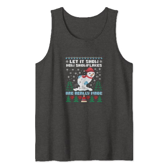 Snowman Let it Snow Christmas Snow Fever Tank Tops