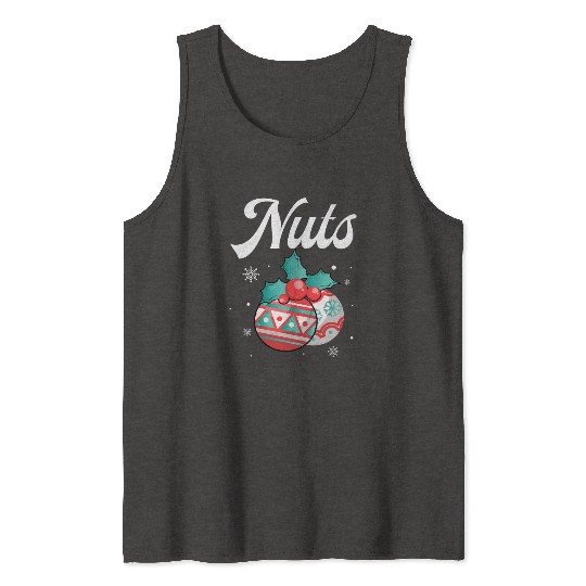 Christmas Nuts Santa Snowflakes Candy Canes Winter Tank Tops