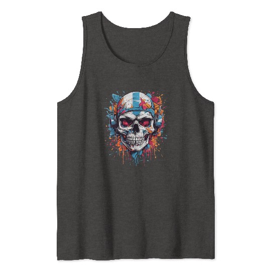 Skull Givin' Raspberry Dk Tank Tops