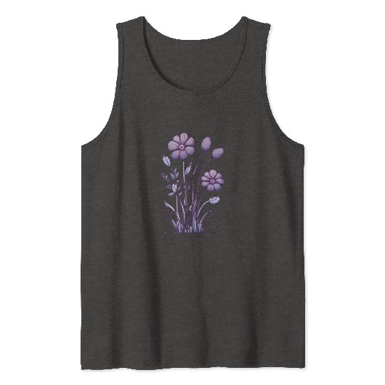 Lavender Majesty: A Tapestry of Orchids and Lilacs Tank Tops
