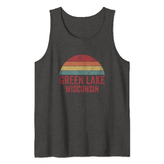 Vintage Green Lake Wisconsin Tank Tops