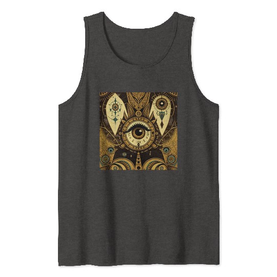 Abstract New Age 1920s Steampunk Design Tank Tops