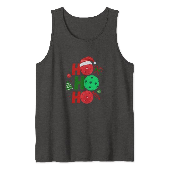 Pickleball Ho Ho Ho Holiday Merry Christmas Tank Tops