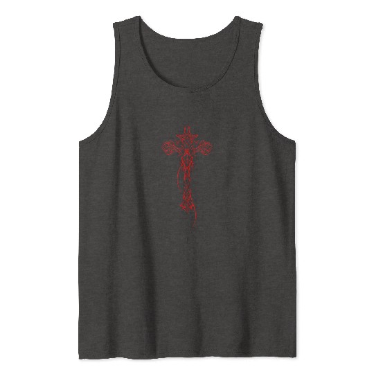 Cyber Crucifix Awesome Cybersigilism For Geometric Tank Tops