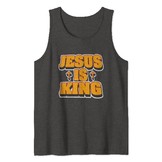 Jesus Is King Love Jesus Christian Christmas Tank Tops
