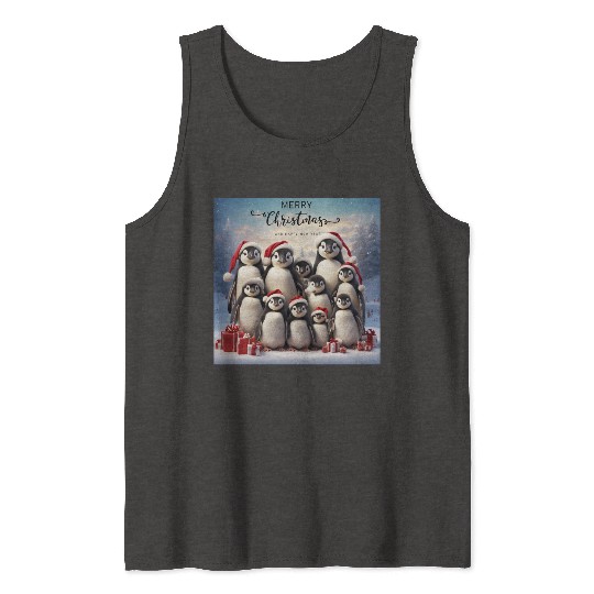 Christmas funny penguins Tank Tops