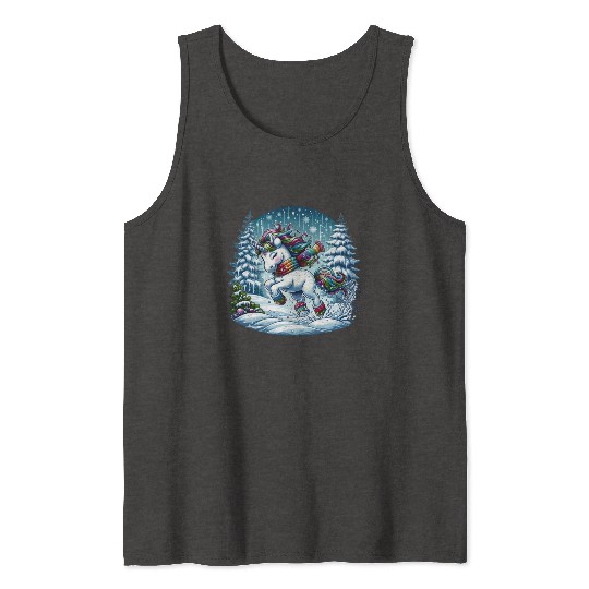 Unicorn in a Winter Wonderland Tank Tops