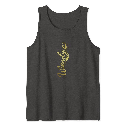 Wendy Name Faux Gold Tulip Flourish Tank Tops