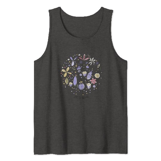White Natural Flower Tank Tops